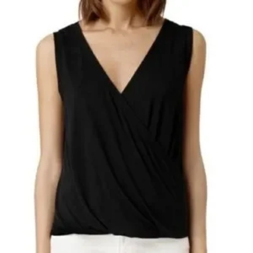 Armani Collezioni Black Sleeveless Wrap Blouse A0296